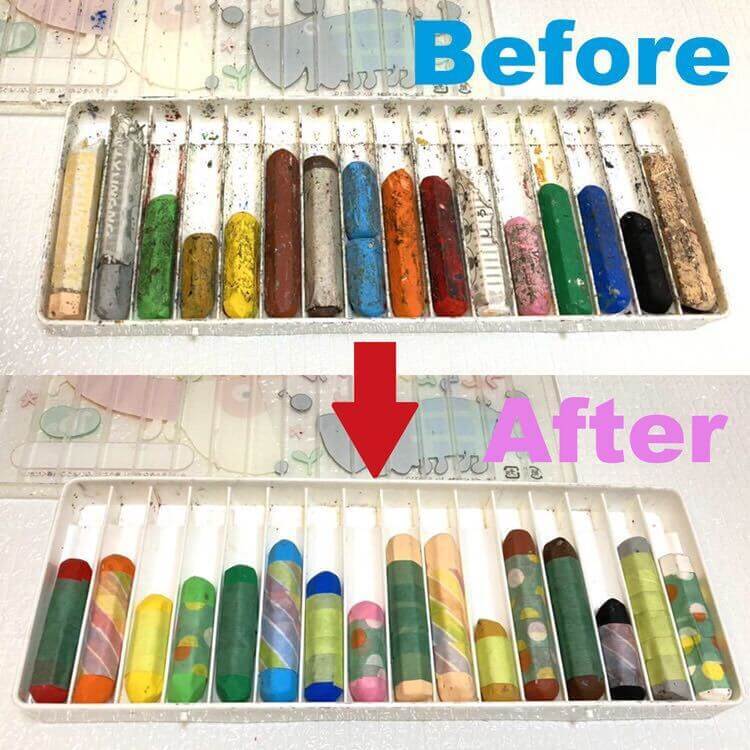 ぴっかぴかで感動☆SNSで話題のクレヨン復活Before→After!キレイになったクレヨンを超便利に使う裏ワザも♪