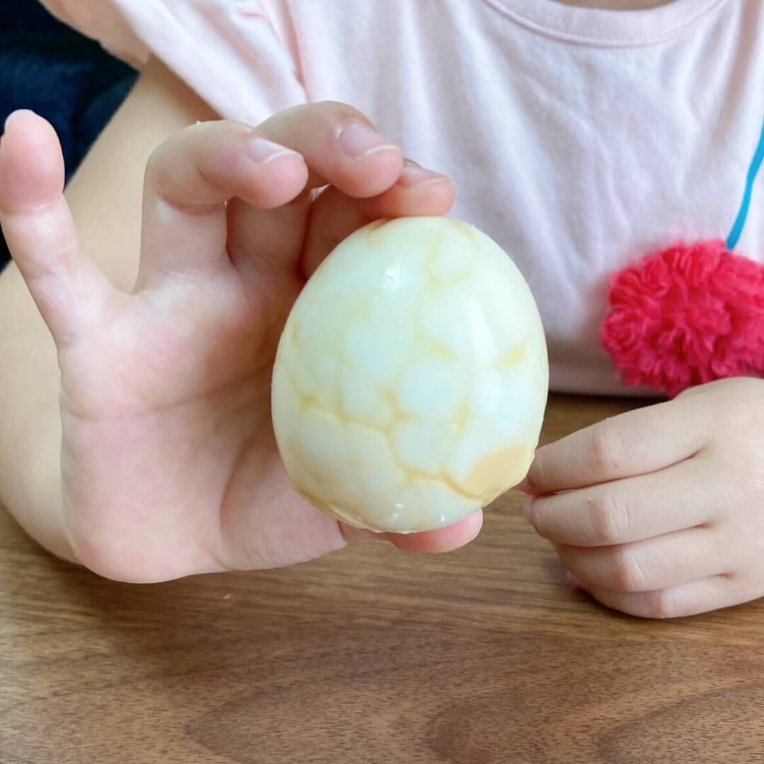 ゆで卵で作るリアルな「恐竜の卵」知ってる?めんつゆだけで作れる簡単アイデアに子どものテンションUP!